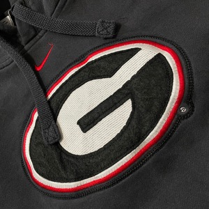 【NIKE】カレッジ ジョージア大学 GEORGIA 刺繍ロゴ スウェット パーカー フーディー プルオーバー 2XL ビッグシルエット 切替 US古着