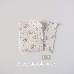 (お取り寄せ)flower double gaze フラワーダブルガーゼ　韓国生地　ベビー服犬服　ハンドメイド資材