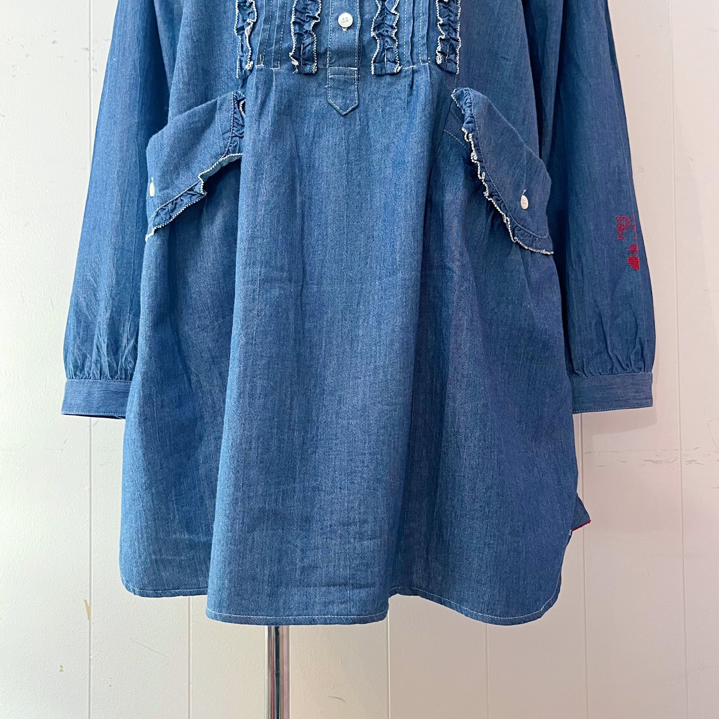 PINKHOUSE / frill pocket denim blouse