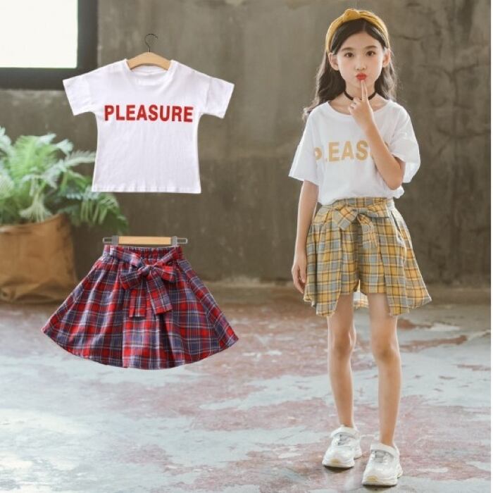 子供服 女の子 半袖 ショートパンツ 二点セット 可愛い 夏 色違い 130 140 150 160 ショーパン キッズ オシャレ 韓国 韓国子供服 上下 小学生 公園 夏休み 赤 黄色 Sunny Chic 子供服 ファッション通販サイト