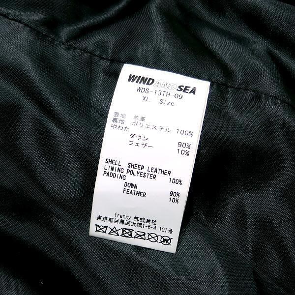 WIND AND SEA 22AW RAM LEATHER DOWN JACKET WDS-13TH-09 サイズXL