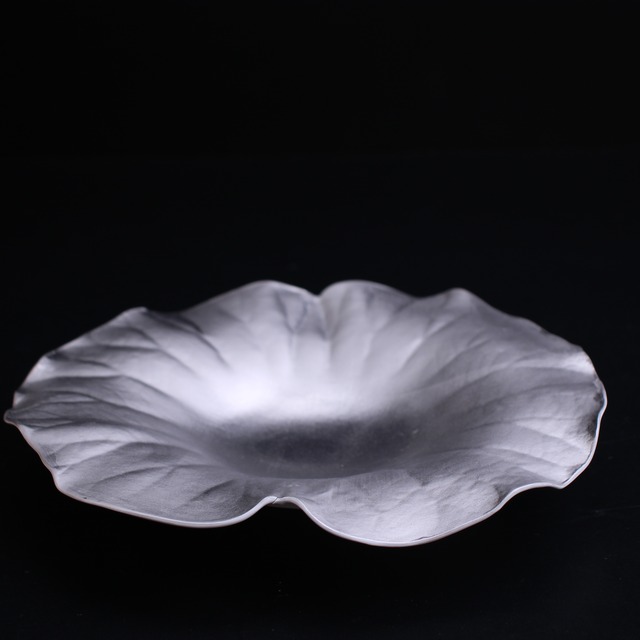 李荘窯　プラチナ　蓮の葉皿