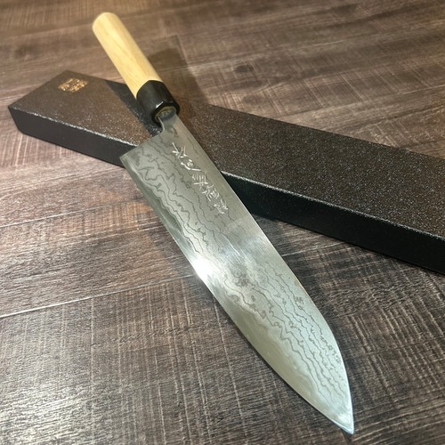 "Shuji Toyama"  Wagyuto  240mm  Suminagashi  Buffalo Magnolia Handle