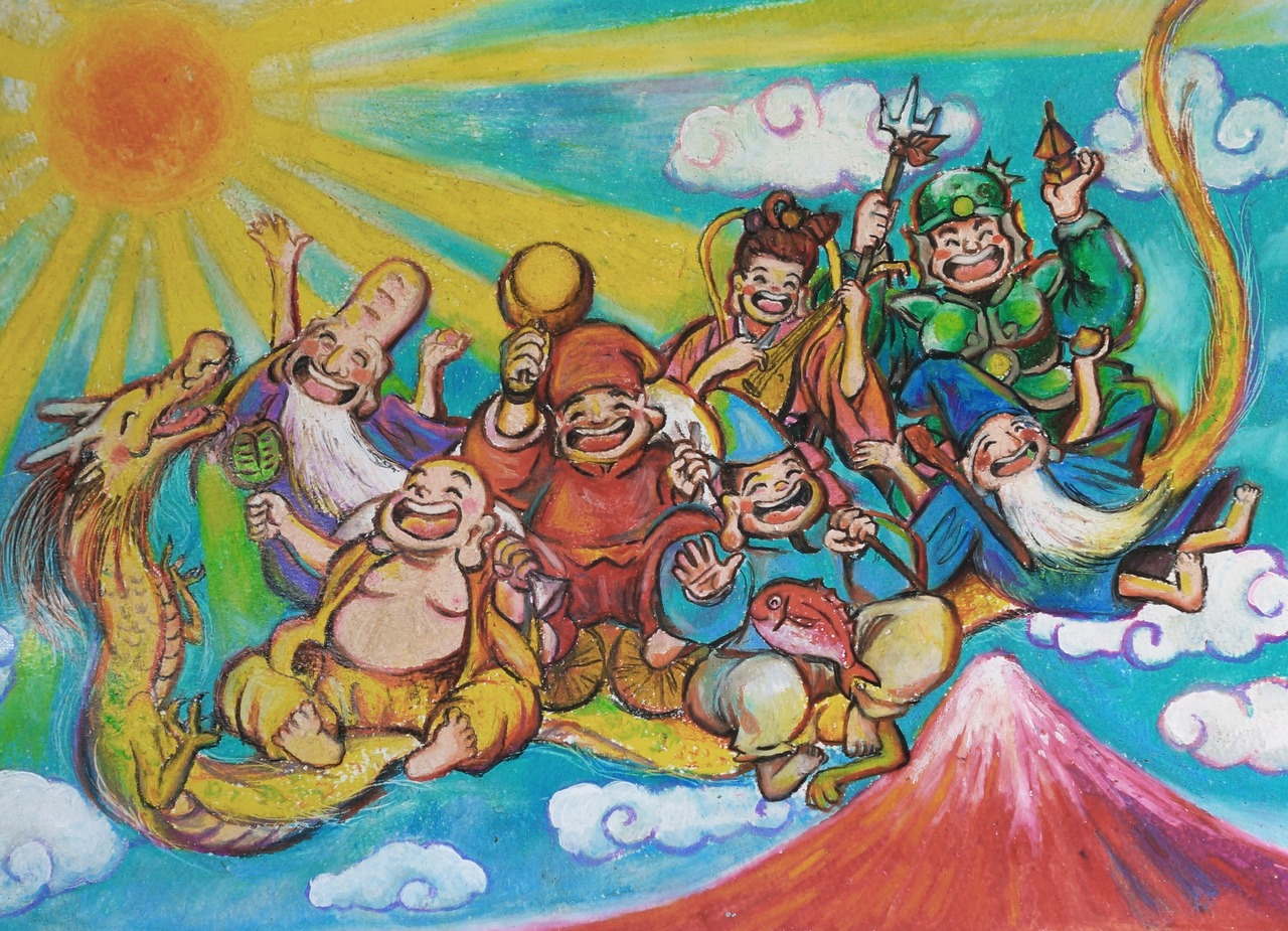 招福笑福】A4サイズ 七福神アート 済まない