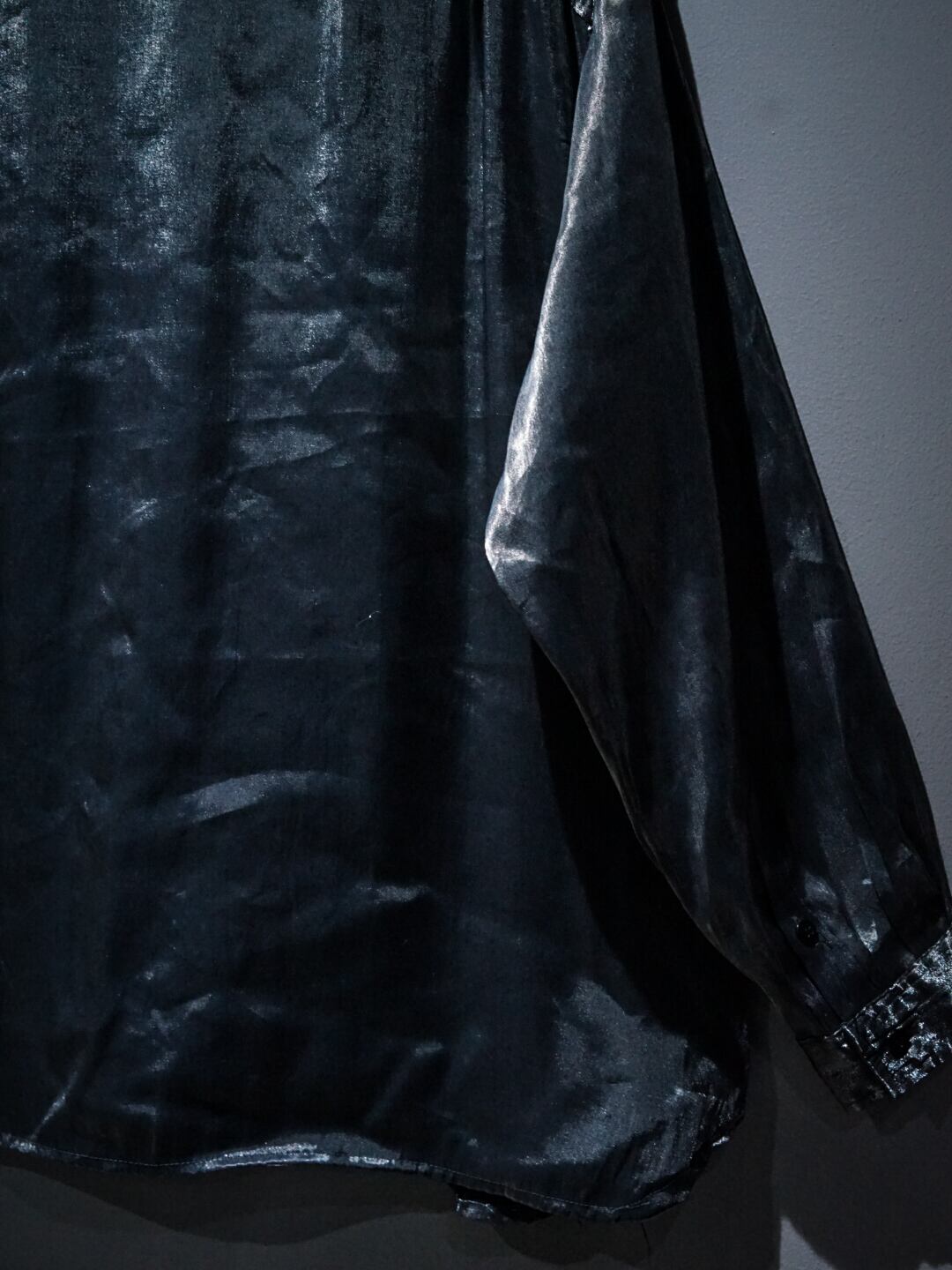 add (C) vintage】Metallic Silver Color Vintage Loose Shirt Jacket 