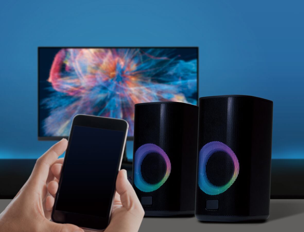 GRAV リングLEDペアスピーカー GRV-BS03LB-BK | Pay ID