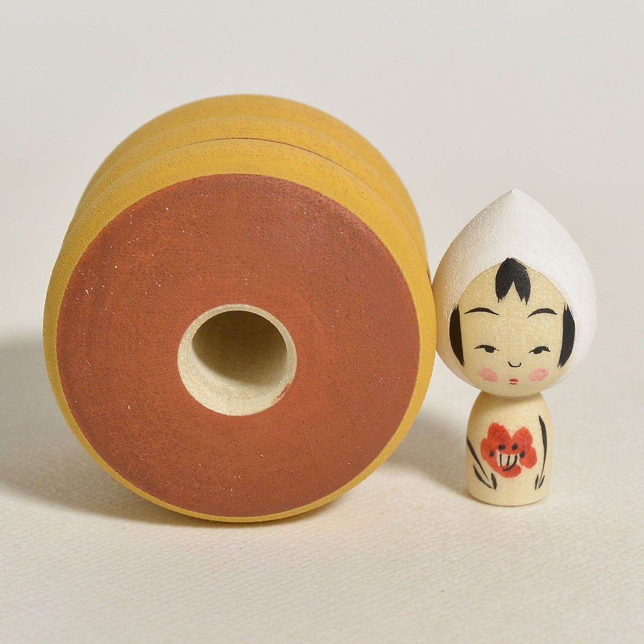 パンケーキちゃんこけし 約1.5寸 約4.5cm 鈴木明 工人（作並系）#2391