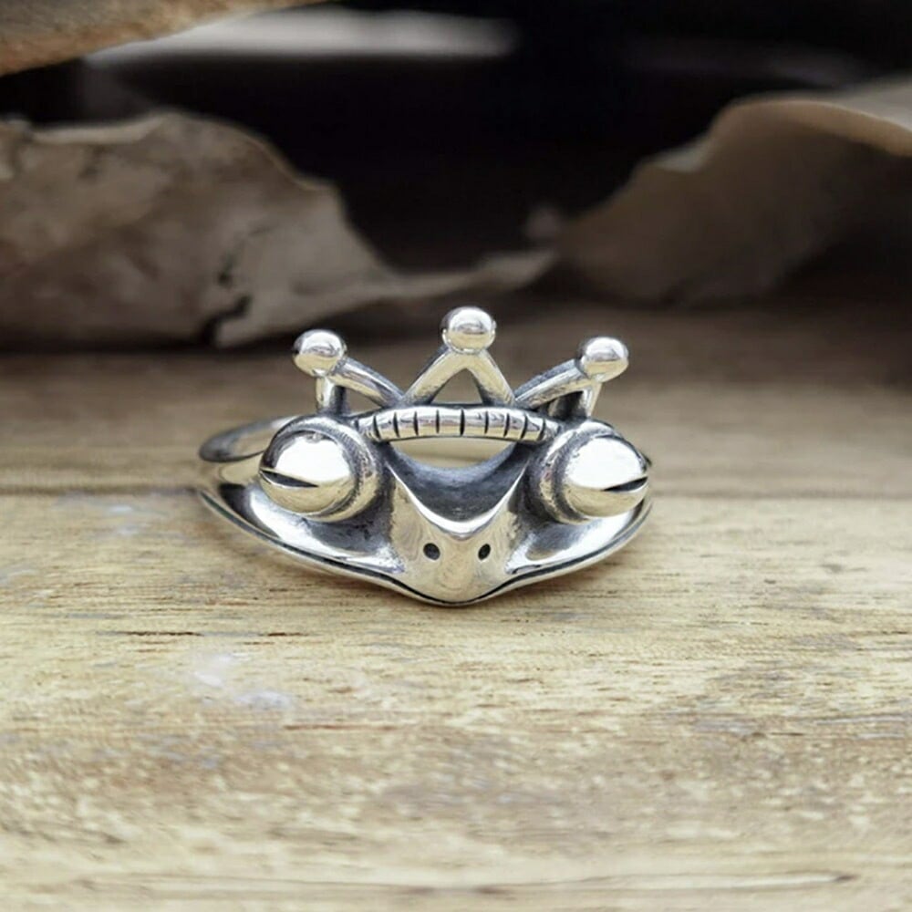 カエル 人気 シルバー925リング スモーキークォーツ silver カエル