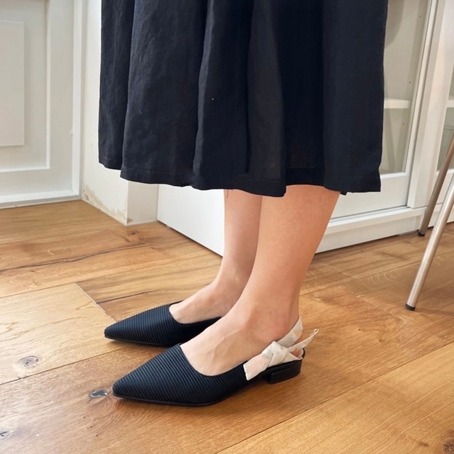 リボン フラットシューズ