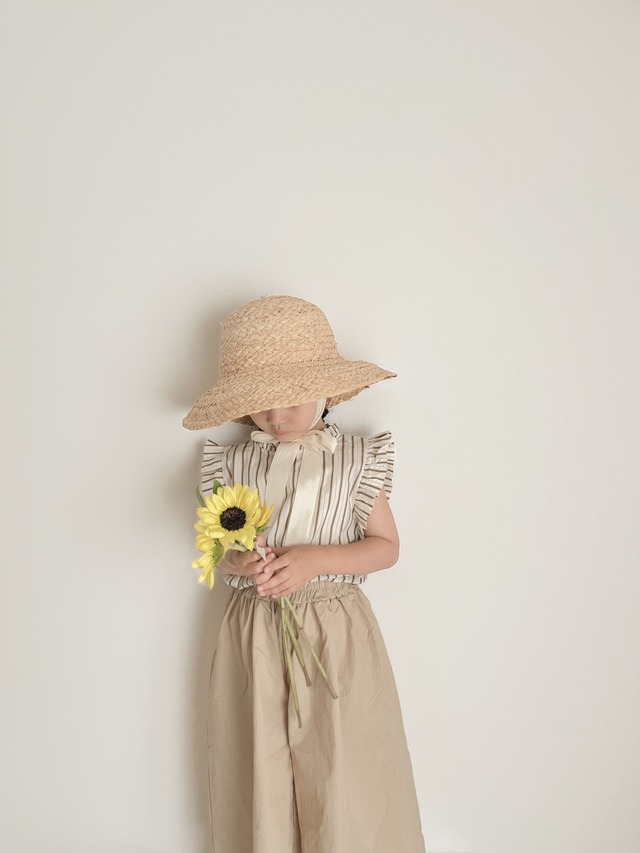 【即納】mon atelier / stripe lace blouse