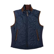 RALPH LAUREN ラルフローレン ダブルジップ キルティング ライトベスト 11 /ネイビー/レディース/部分レザー