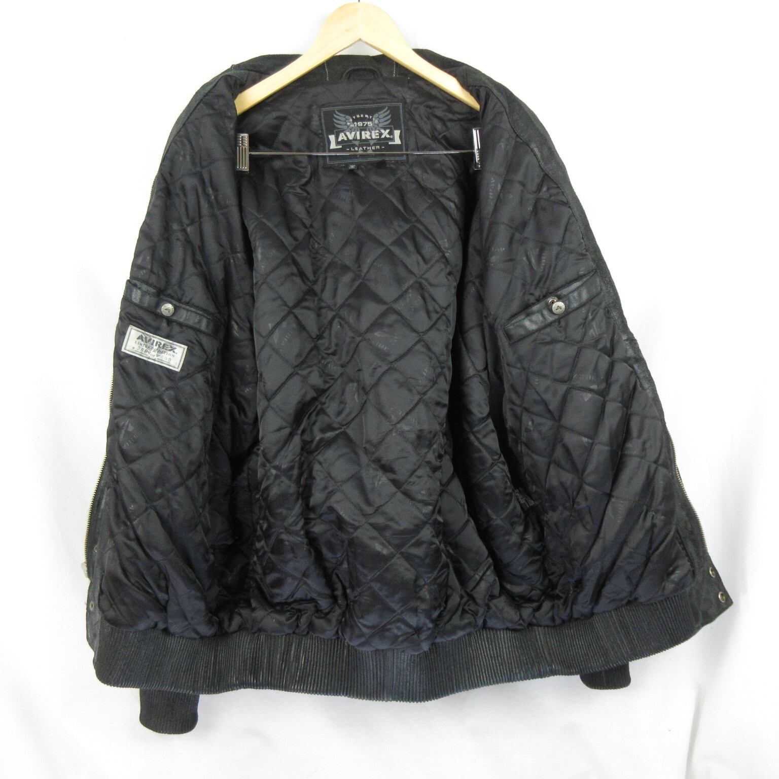 USA 古着 AVIREX パッチワークレザー スタジアムジャケット sizeXXL