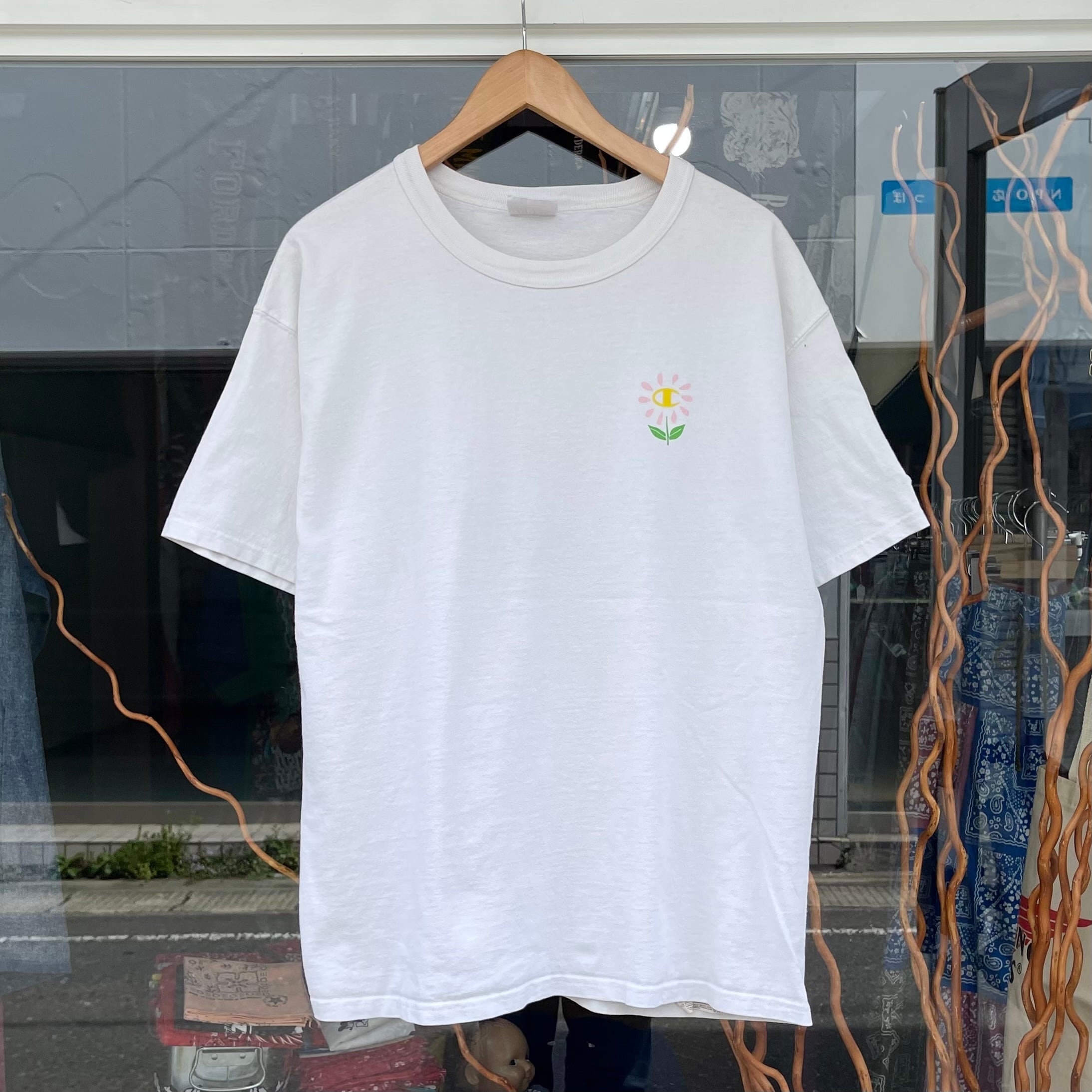 【Sz:XL】00s champion 花柄Tシャツ