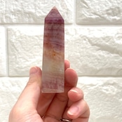 ピンクフローライトタワー*フローライト*天然石ポイント*インテリア*T43