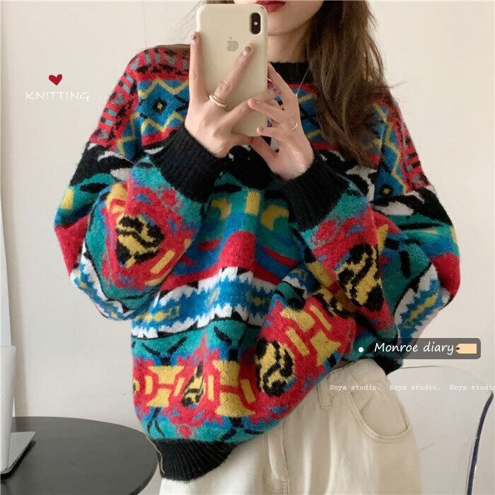 ヴィンテージセーター スタンダードルーズオータムウィンタージャケット コート レトロ 秋物 冬物 ビンテージ モンロー28127627069