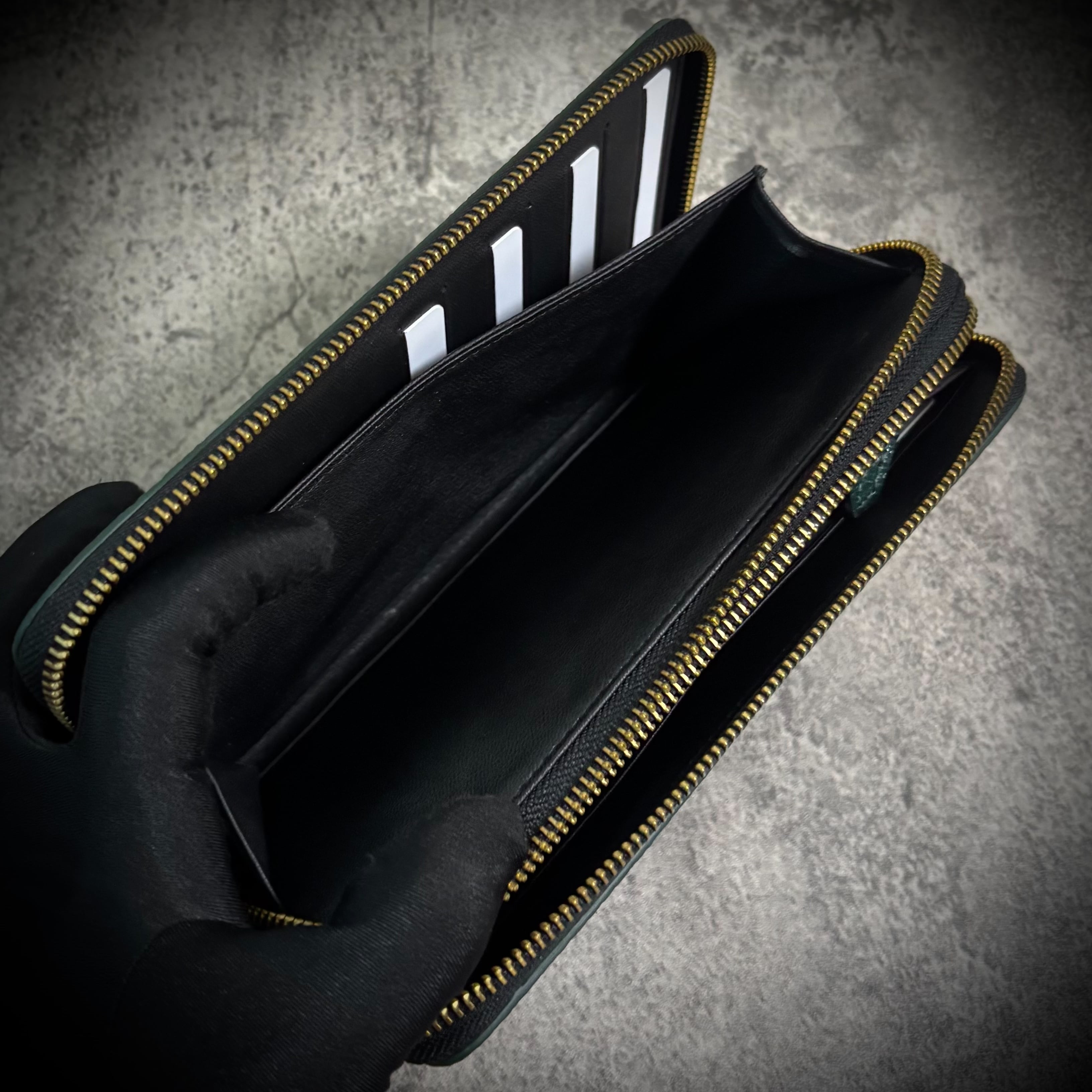 クロコダイル ダブルジッパー メンズ財布 ダブルファスナー 長財布