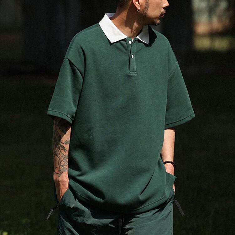 ★RETRO LAPEL CASUAL POLO SHIRT　　　A0628