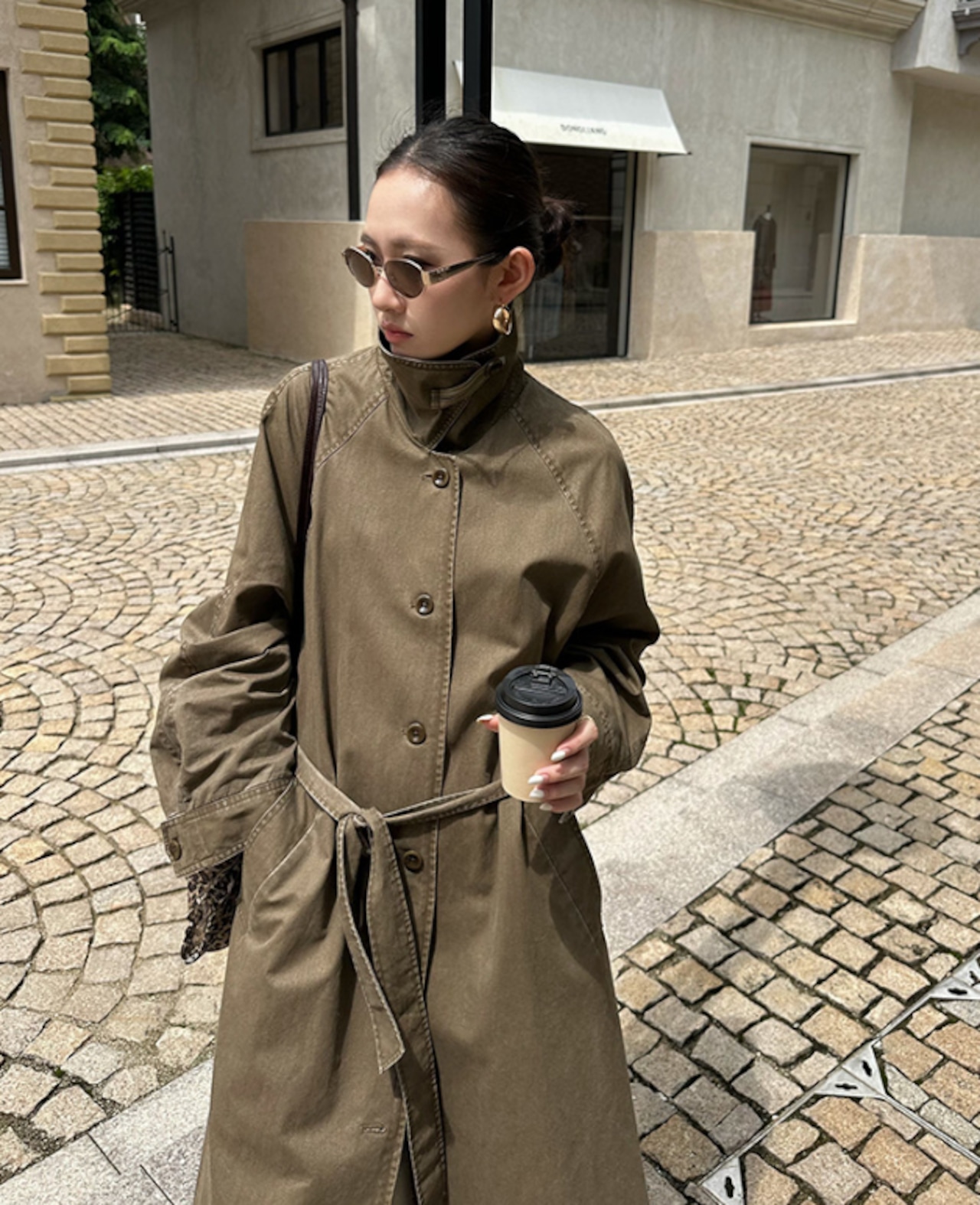 クラシカル ベルテッドコットンコート