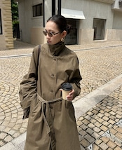 クラシカル ベルテッドコットンコート