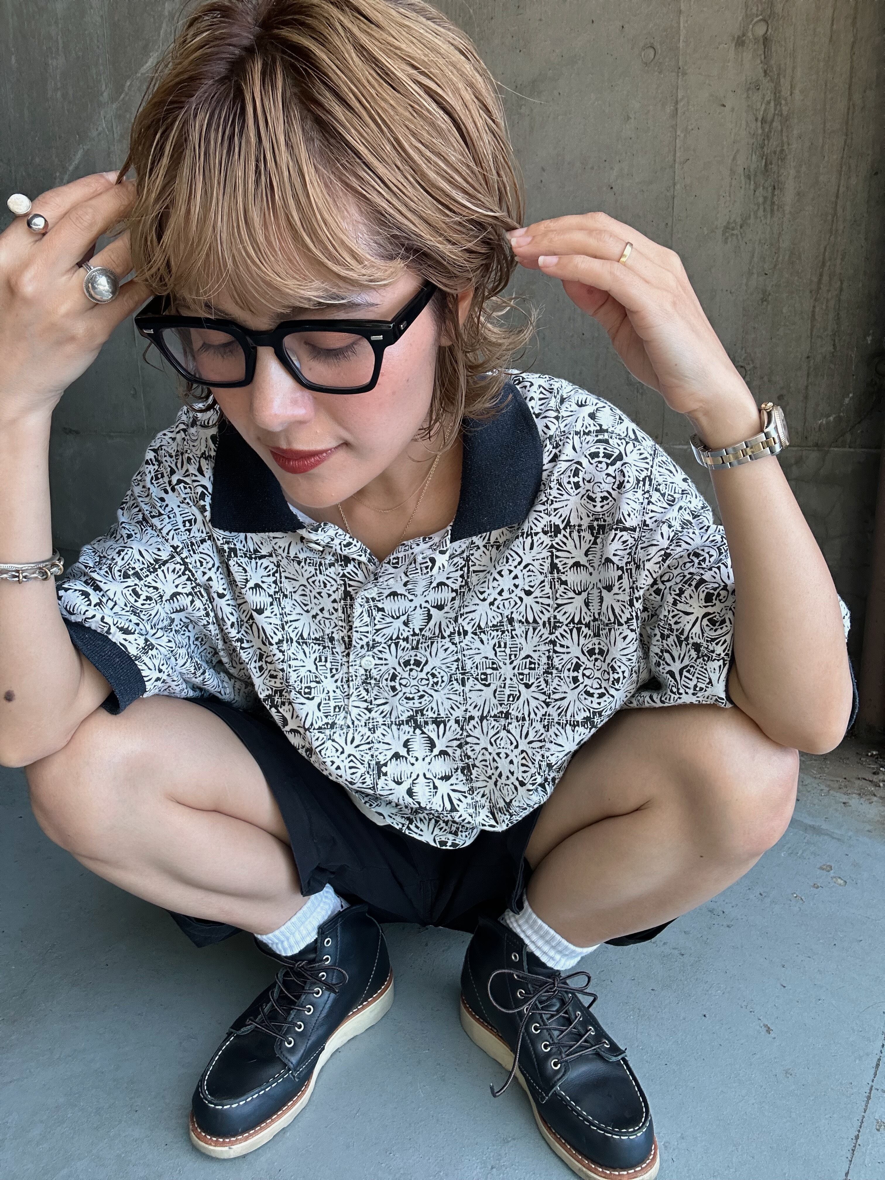 (SH1153)80‘s cotton aloha polo shirt