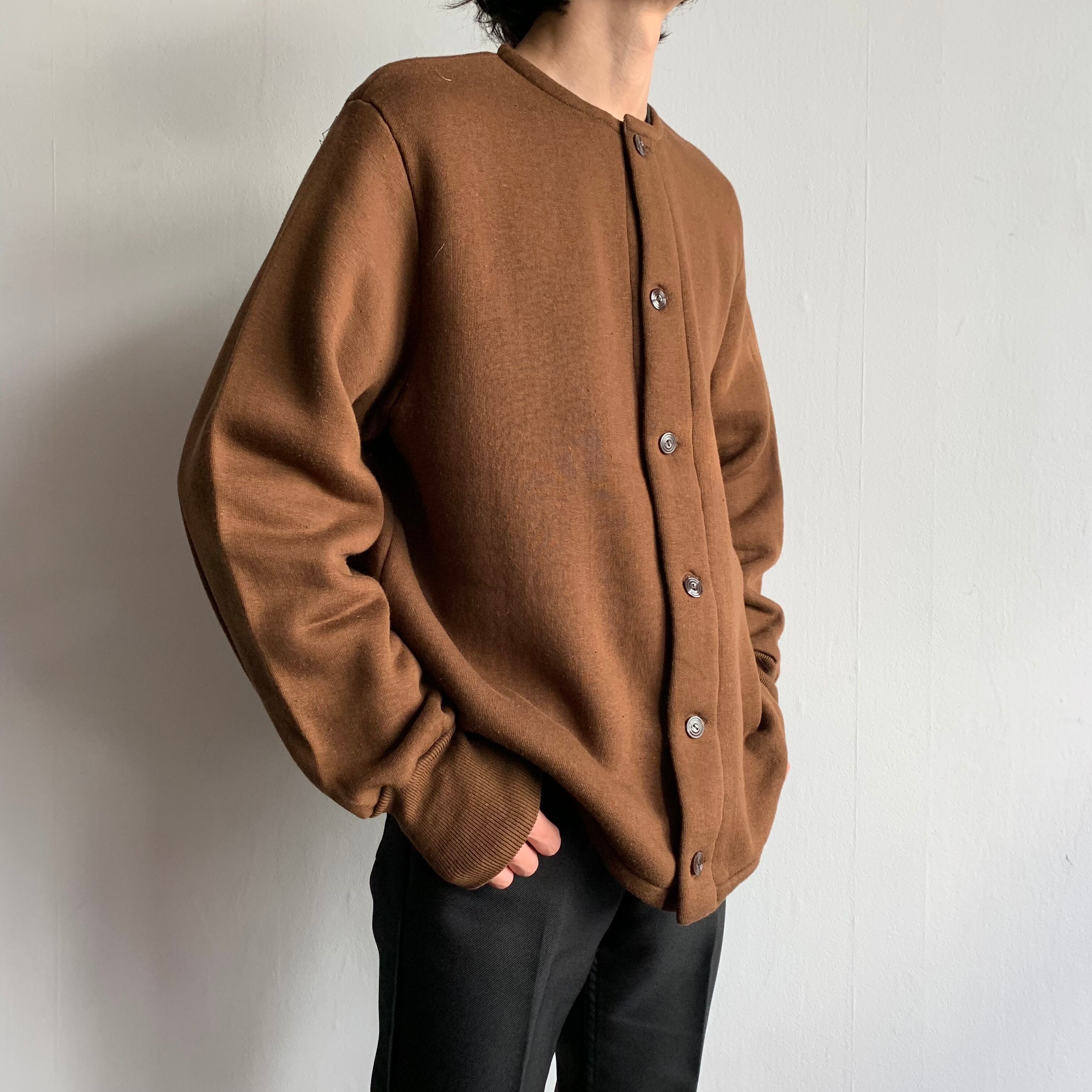 0070 / 1960's sun faded sweat cardigan ブラウン スウェット