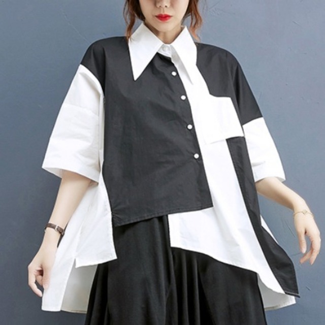 アシンメトリー デザインシャツ BL0001