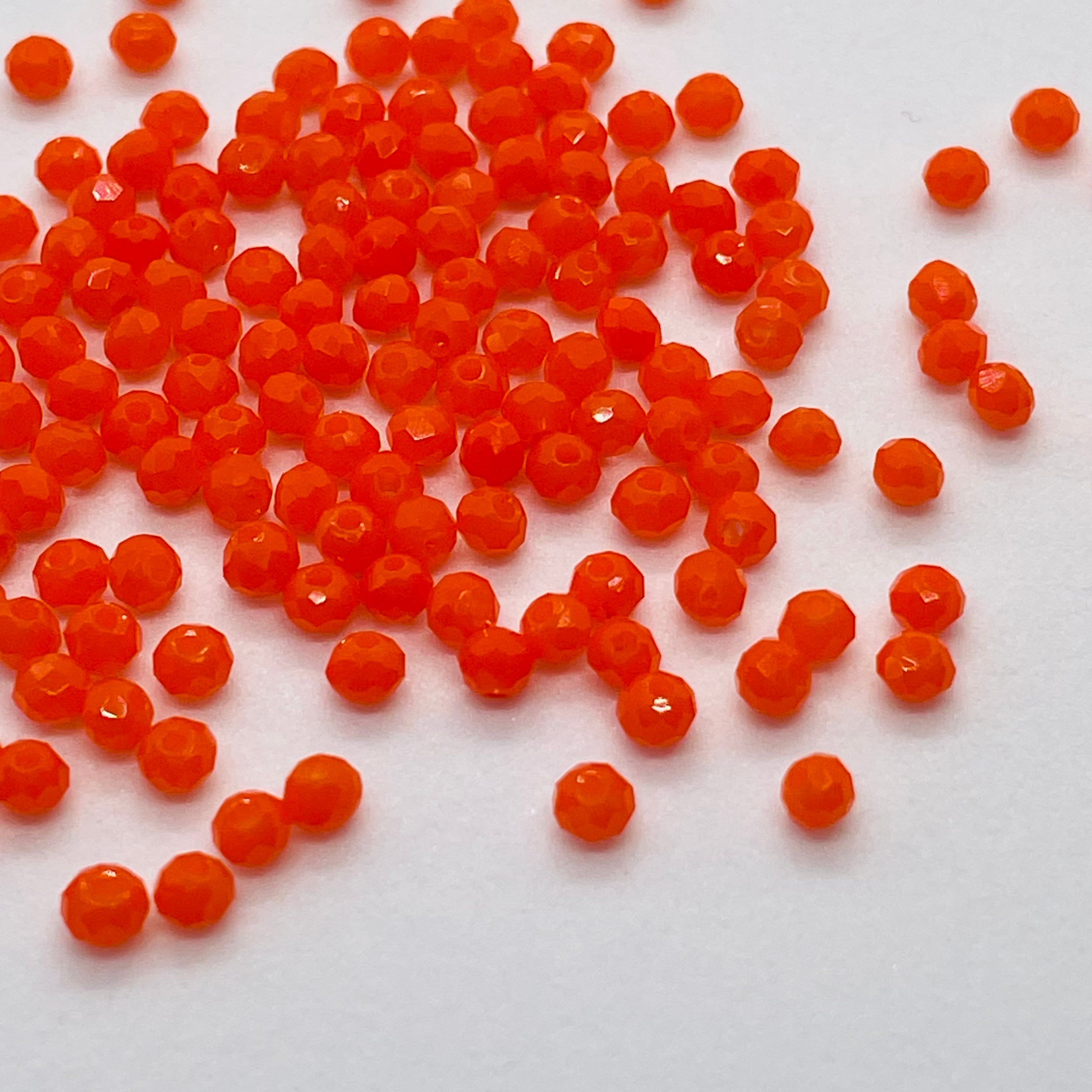 クリスタルビーズ 2mm [C-23 マットオレンジ]ボタンカット | トルコの