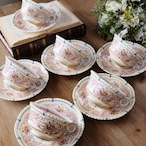 Cauldon Pink Floral||コウルドン 優美なピンクの花々 アンティーク カップ&ソーサー 6客セット thumbnail 2