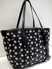 美品18万★JIMMY CHOO ジミーチュウ SASHA サシャ ☆スタッズ レザー トート バッグ 黒x銀★ ☆スタッズが可愛らしいトート型万能モデル♪