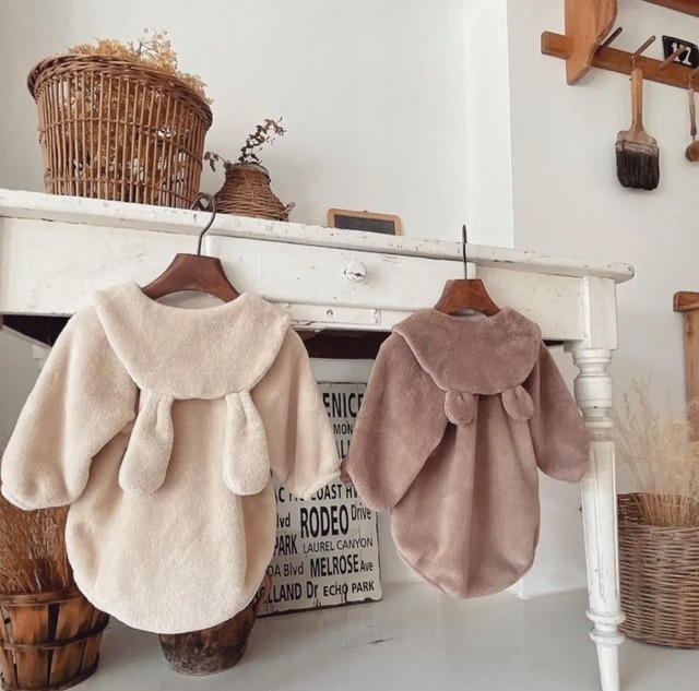 animal rompers もこもこベビーロンパース