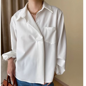 ワンボタンボリュームスリーブシャツ 00845