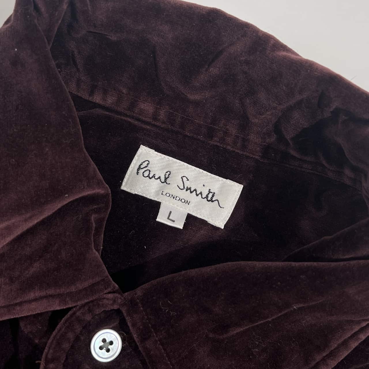 Paul Smith ポール・スミス ベロア 長袖シャツ L/パープル メンズ