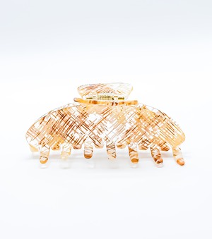 CLEAR PATTERN HAIR CLIP ブラウン