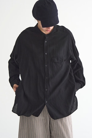 202 SHIRTS BAND COLLAR F-1015n Black