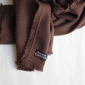 MAISON CARRÉE CASHMERE Fringe STOLE "BROWN"