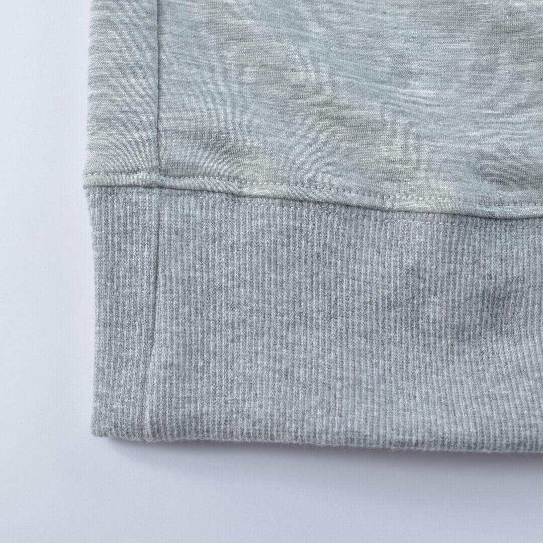 atelier naruse アトリエナルセ コットンリヨンセル裏毛半袖スウェット・ライト杢グレイ