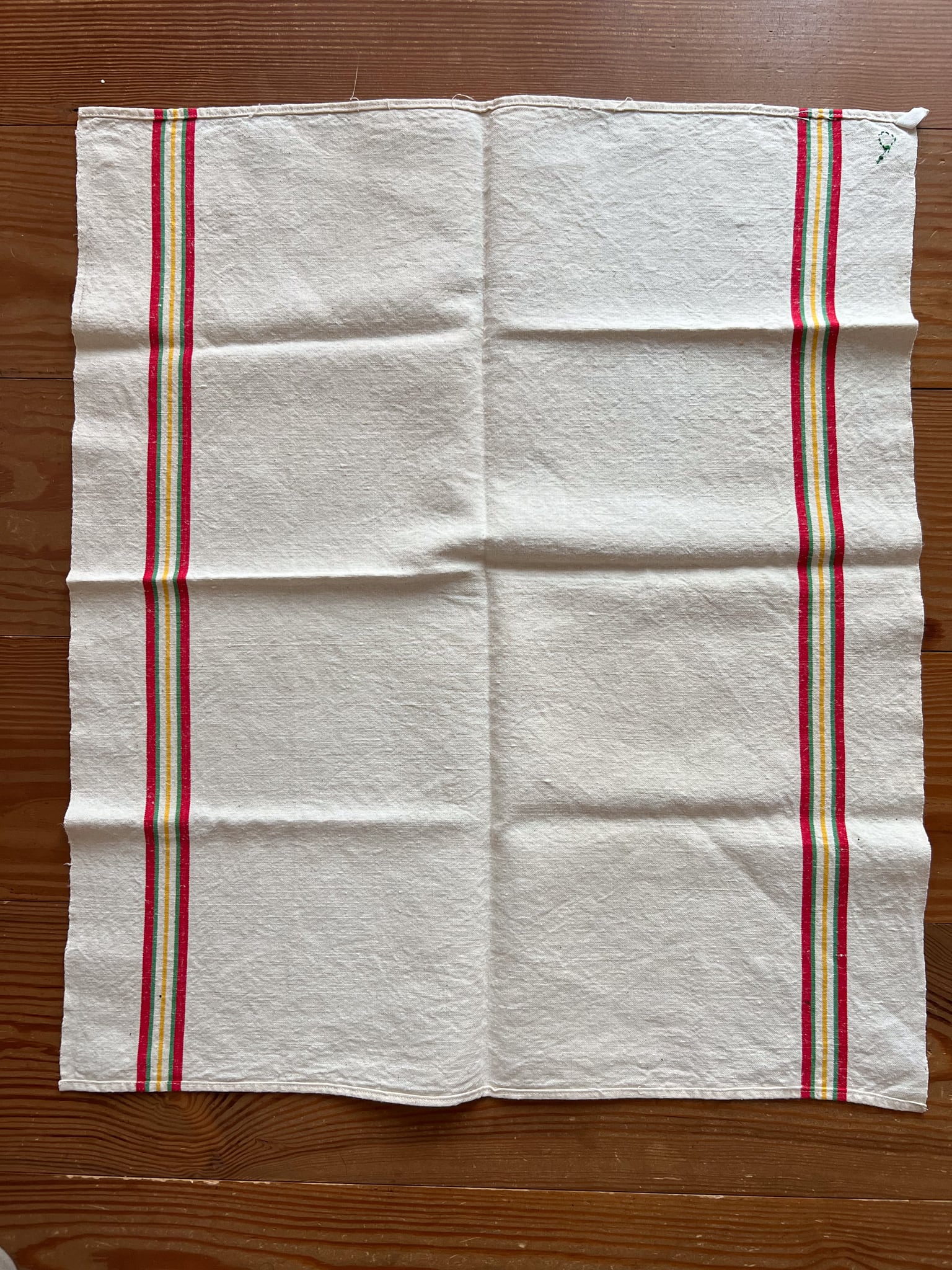 フレンチリネンのバスク柄クロス *フレンチアンティーク