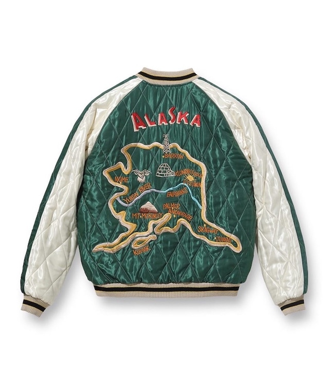 TAILOR TOYO 　TT15175-119 / Late 1950s Style Velveteen Souvenir Jacket “POLAR BEAR” × “ALASKA MAP