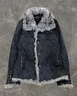 "NICOLE CLUB" coller fur design short length jacket