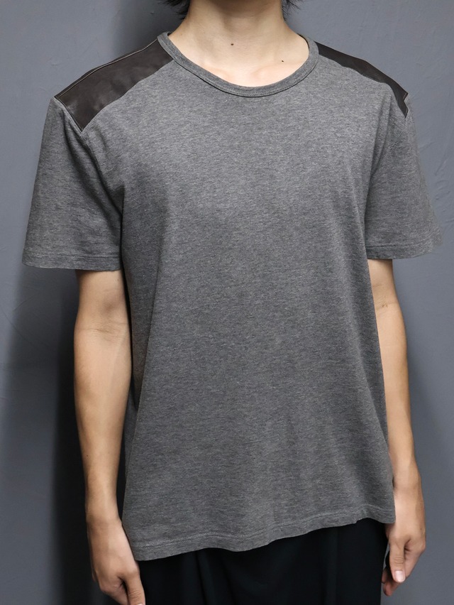 【GUCCI】leather switching t-shirt
