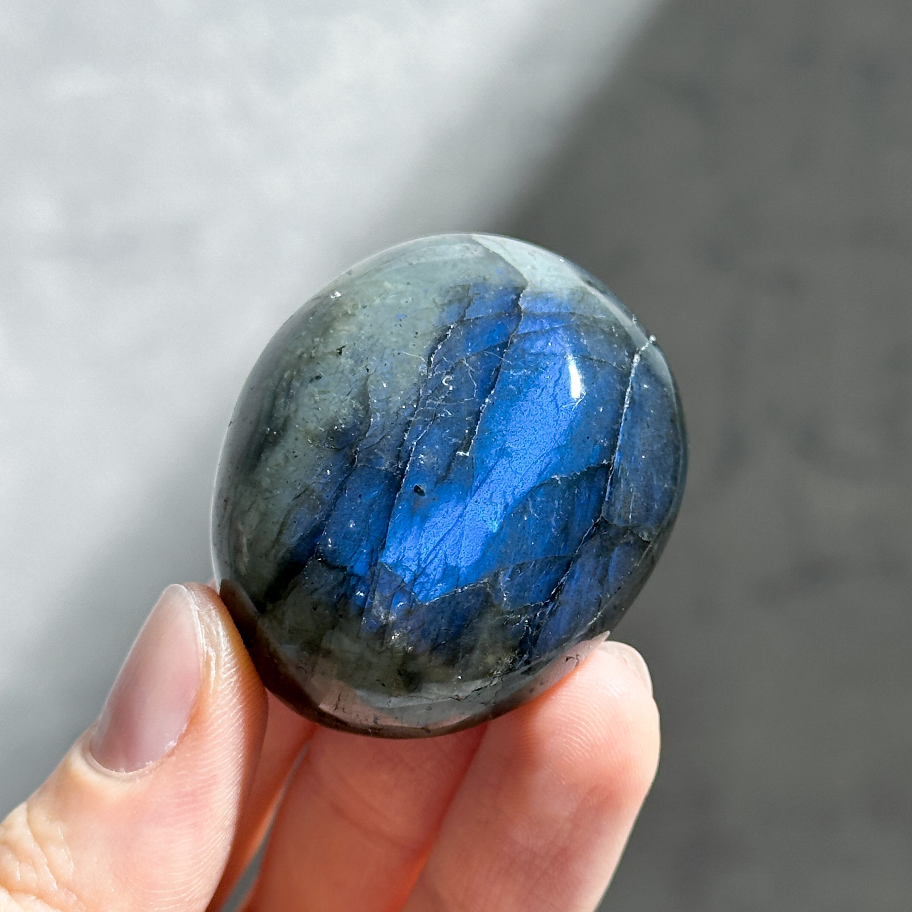 鉱石　ラブラドライト ラブラドライト パームストーン 82◇ Labradorite palm stone ◇天然石