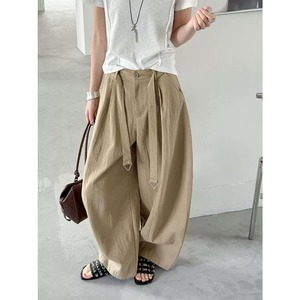 high-waisted tuck wide pants