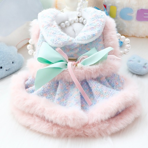 Dカン付パステルファードレスコート