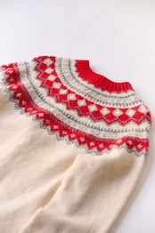 Christmas red Nordic knit cardigan