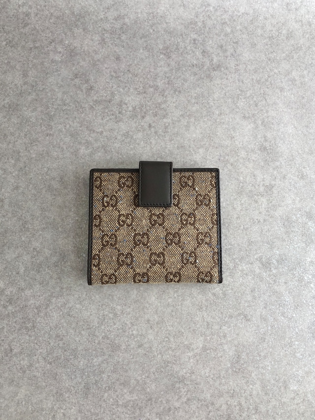 GUCCI グッチ GGキャンバス 財布 ベージュ ジャガード ネップ Wホック vintage ヴィンテージ オールド phhryh