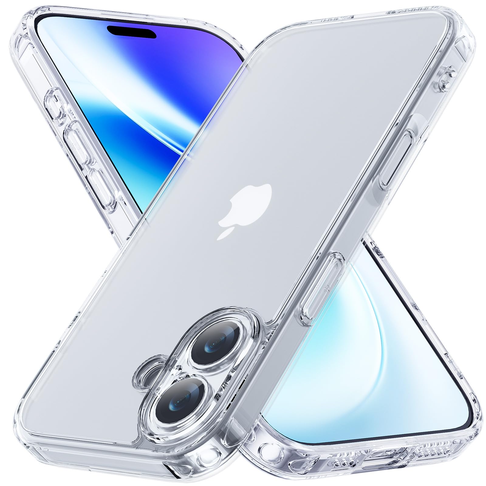【水晶級透明・米軍MIL規格】WHTMM iPhone 16 用 ケース クリア 指紋つかない 黄ばみにくい TPU+PC