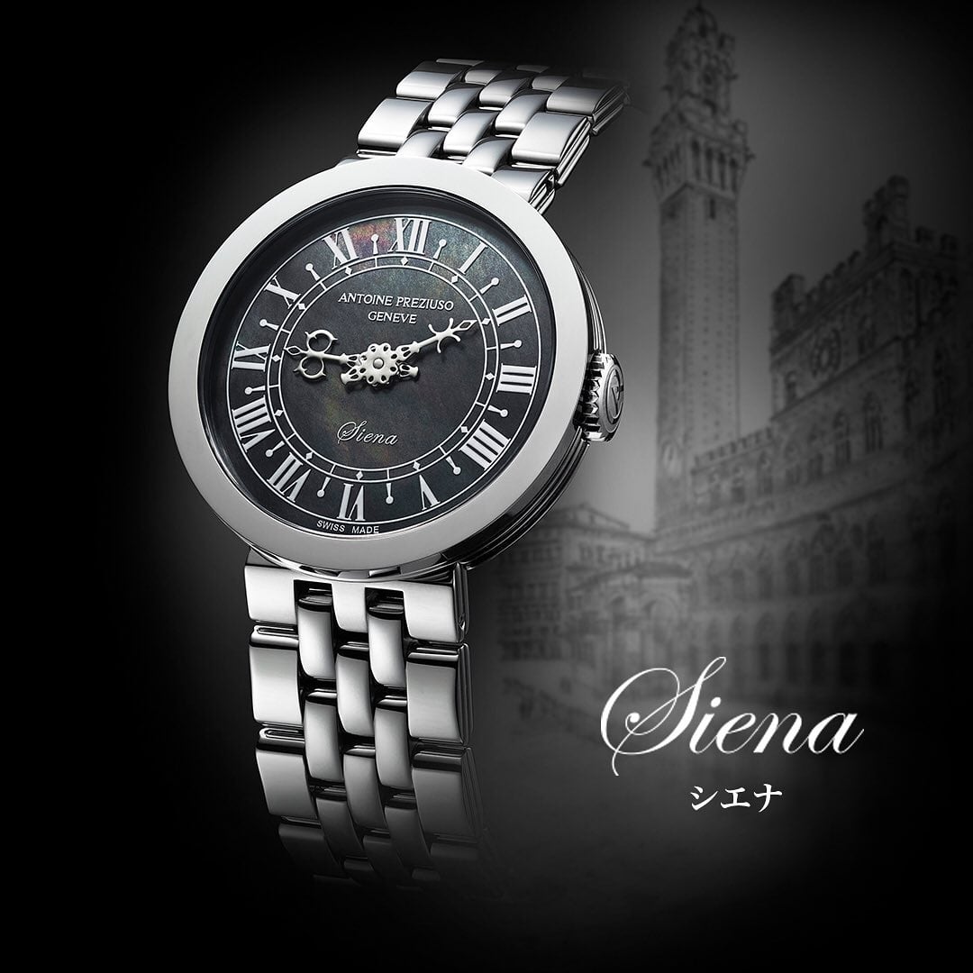 【ANTOINE PREZIUSO アントワーヌ・プレジウソ】 Siena シエナ ブラックMOP ブレスレット／国内正規品 腕時計
