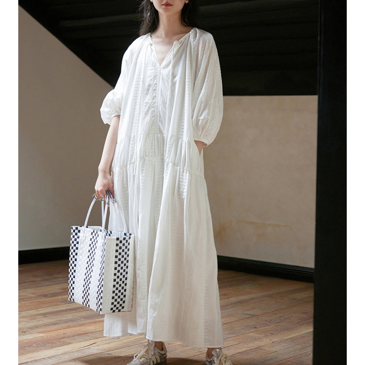 Long White Dress T3753