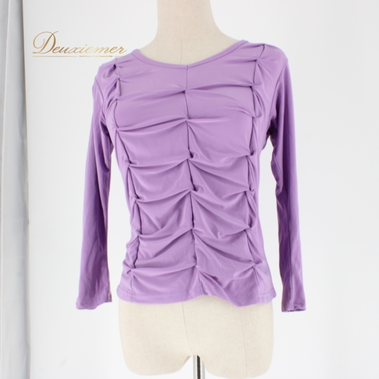 社交ダンス 衣装 スタンダード トップス レッスンウェア 練習着 長袖 ラインストーン 薄紫 Create-Sun クリエイトサン パープル系 清楚 伸縮性 女性用 トップス 大人 おしゃれ デザイン セクシー ダンスウェア ラインストーン付き 練習用 清楚系 シンプル 高品質 おすすめ パープル 薄紫系 幅広いサイズ レディース