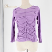 社交ダンス 衣装 スタンダード トップス レッスンウェア 練習着 長袖 ラインストーン 薄紫 Create-Sun クリエイトサン パープル系 清楚 伸縮性 女性用 トップス 大人 おしゃれ デザイン セクシー ダンスウェア ラインストーン付き 練習用 清楚系 シンプル 高品質 おすすめ パープル 薄紫系 幅広いサイズ レディース